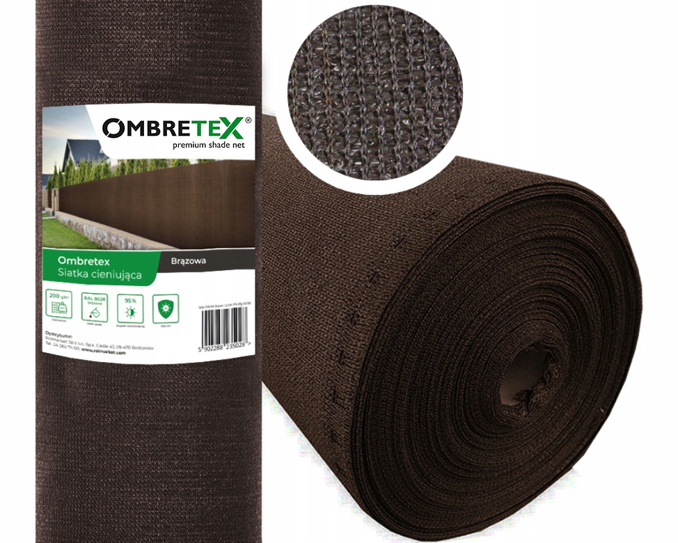 Tieniaca sieť Ombretex SOB50R 1,7x5000 cm hnedá